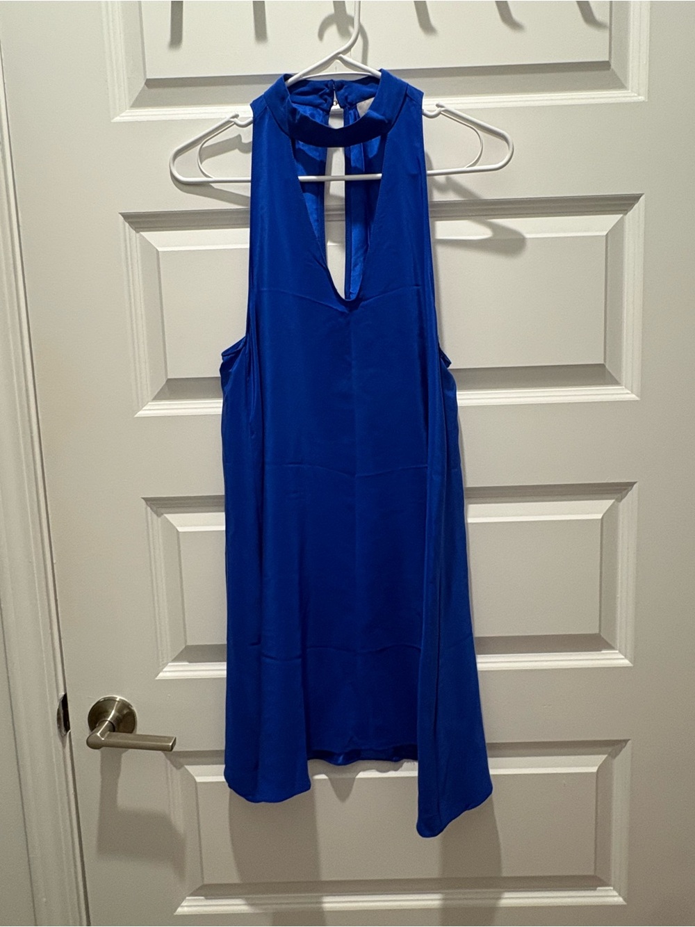 Amanda Uprichard Cobalt Halter Neck Mini Dress